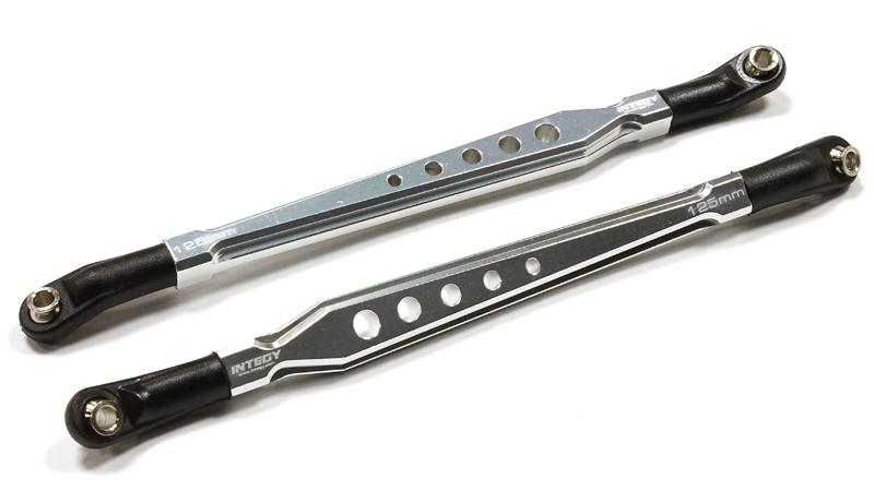 C25255SILVER 125mm-128mm Type Suspension Links w/ Angled Rod Ends for SCX-10 & Other Crawlers - Image 1