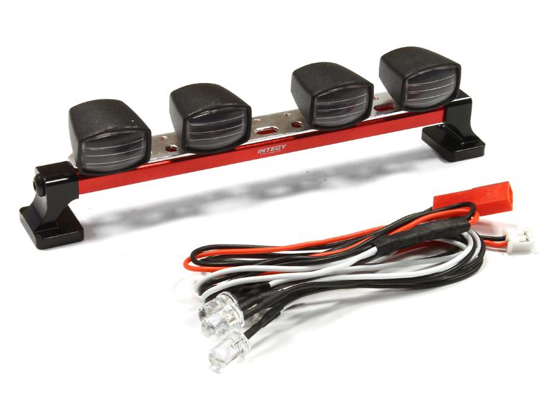 C25261RED Billet Machined T7 Realistic Roof Top Spot White LED (4) Light Set - Image 1