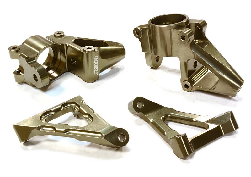 C25275GREY Billet Machined Steering Knuckle Set for HPI Baja 5B2.0, 5T & 5SC - Image 1