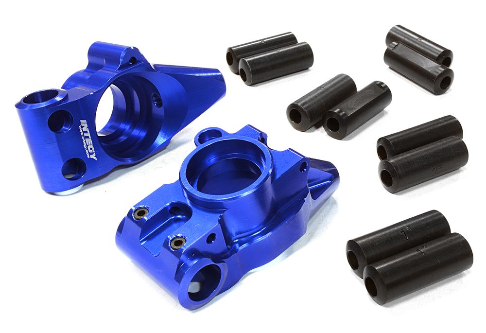 C25276BLUE Billet Machined Modified Rear Hub Set for HPI Baja 5B2.0, 5T & 5SC - Image 1
