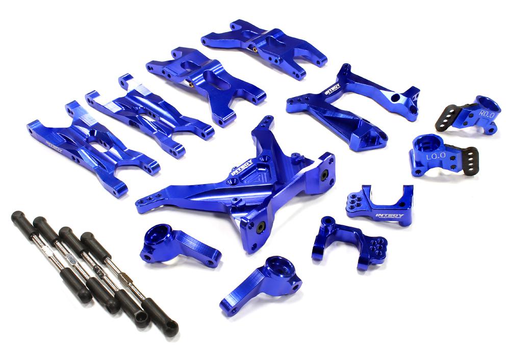 C25297BLUE Billet Machined Blue Suspension Conversion Kit for Team Associated RC10B4.2 FT - Image 1