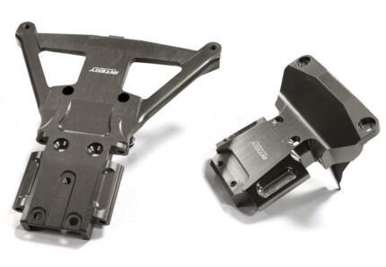 Grey Machined Front & Rear Bulkhead for Traxxas Slash 4X4 LCG Chassis 7429 7430