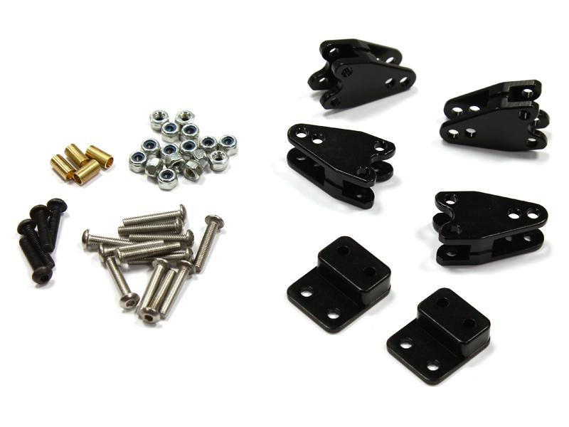 C25315BLACK Billet T1 Extended Wheelbase Leaf Spring Mount w/ LCG Mod for D90 Crawler - Image 1
