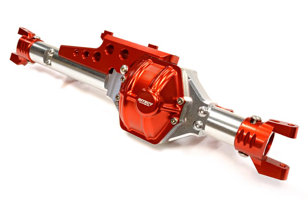 C25331SILVERRED Billet Machined T5 Front Axle Conversion Kit for Axial 1/10 Wraith 2.2 - Image 1