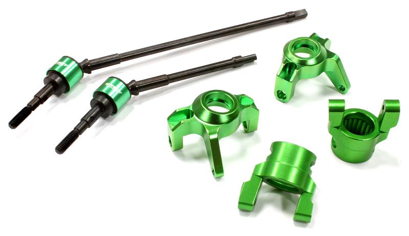 C25342GREEN Billet Machined Steering, Caster Block & Front Shaft Set for 1/10 Wraith 2.2 - Image 1
