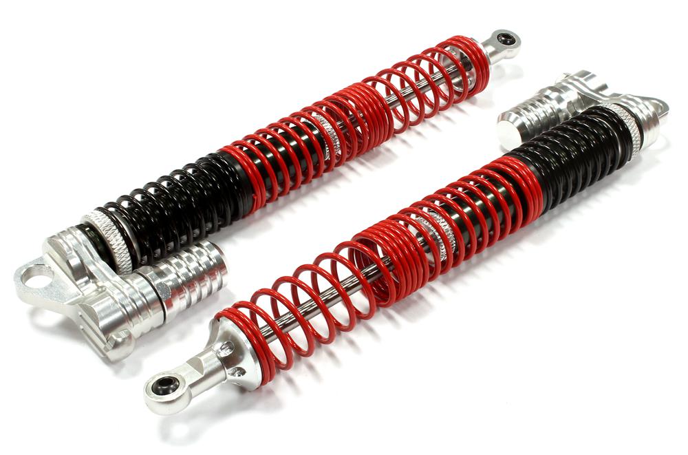 C25382SILVER QSR Shock w/ Piggyback Reservoir (2) for HPI Savage-X, 21 & 25 (L=161mm) - Image 1