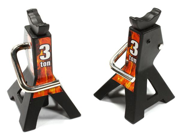 C25386BLACK Realistic Model Jack Stands (2) for 1/10 & 1/8 Scale & Rock Crawler - Image 1