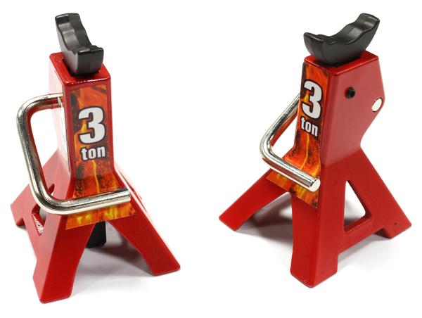 C25386RED Realistic Model Jack Stands (2) for 1/10 & 1/8 Scale & Rock Crawler - Image 1
