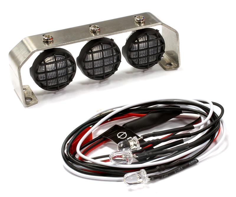 C25392 Roof Top Spot Light Set (L3) LED w/Stainless Steel Mount for 1/10, 1/8 & 1/5 - Image 1