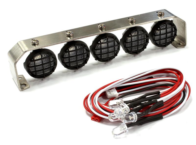 C25394 Roof Top Spot Light Set (L5) LED w/Stainless Steel Mount for 1/10, 1/8 & 1/5 - Image 1