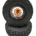 Billet Machined 6D Spoke 1.9 Size Wheel & Tire (2) for Scale Crawler (OD=106mm)