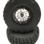 Billet Machined 6D Spoke 1.9 Size Wheel & Tire (2) for Scale Crawler (OD=106mm)