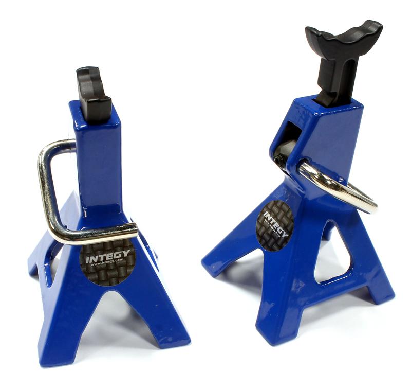 C25427BLUE Realistic Model Jack Stands (2) for 1/10 & 1/8 Scale & Rock Crawler - Image 1