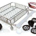 V2 Realistic 1/10 Scale Metal Luggage Tray 112x106mm with 4 LED Spot Light Set