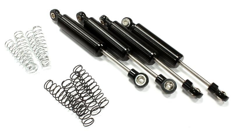 C25438BLACK Realistic 92mm Off-Road Shock Set (4) for 1/10 Scale Rock Crawler & Scale Trucks - Image 1