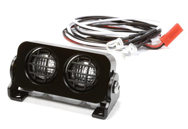 C25449BLACK Realistic Spot Light Set (2) LED for 1/10, 1/8 & 1/5 Scale - Image 1