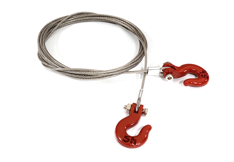 C25459RED Realistic Cable & Hook Set for 1/10 Size Scale Crawler Truck - Image 1