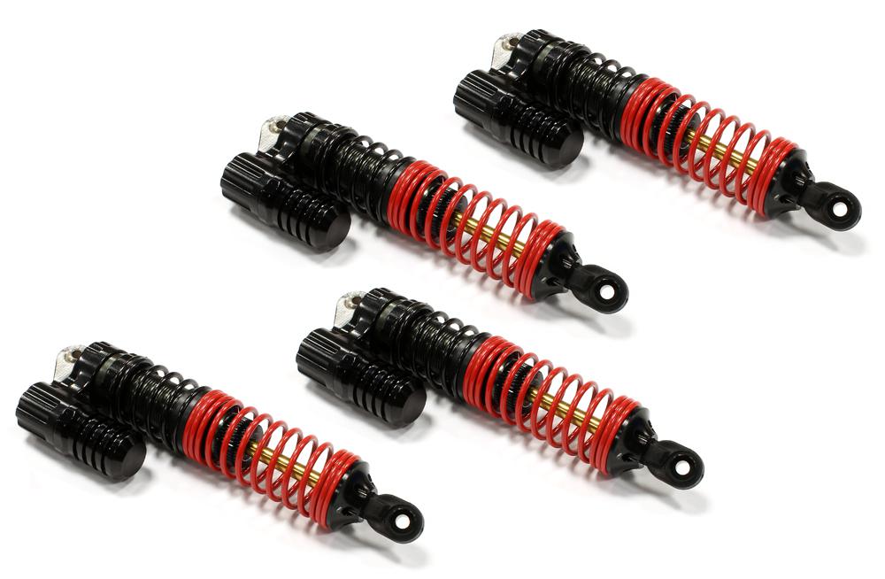 C25468BLACK Billet Machined T6 Piggyback Shock (4) Axial SCX-10, 2.2 Crawler (L=99mm) - Image 1