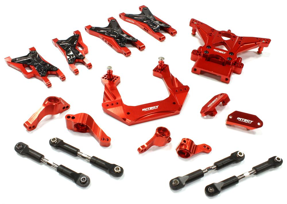 C25482RED Red Billet Machined Suspension Upgrade Kit for Traxxas 1/10 Nitro Slash 2WD - Image 1
