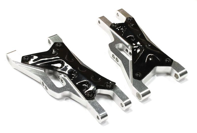 C25485SILVER Billet Machined Front Suspension Arm for Traxxas 1/10 Nitro Slash 2WD - Image 1