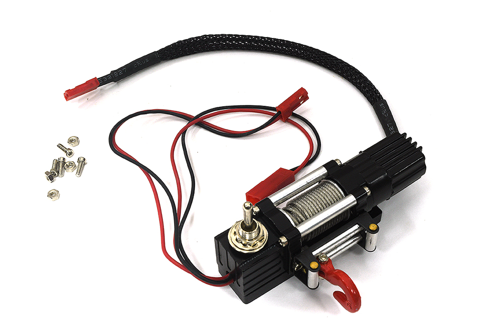 C25488BLACK Billet Machined T6 Realistic High Torque Mega Winch for Scale Rock Crawler 1/10 - Image 1