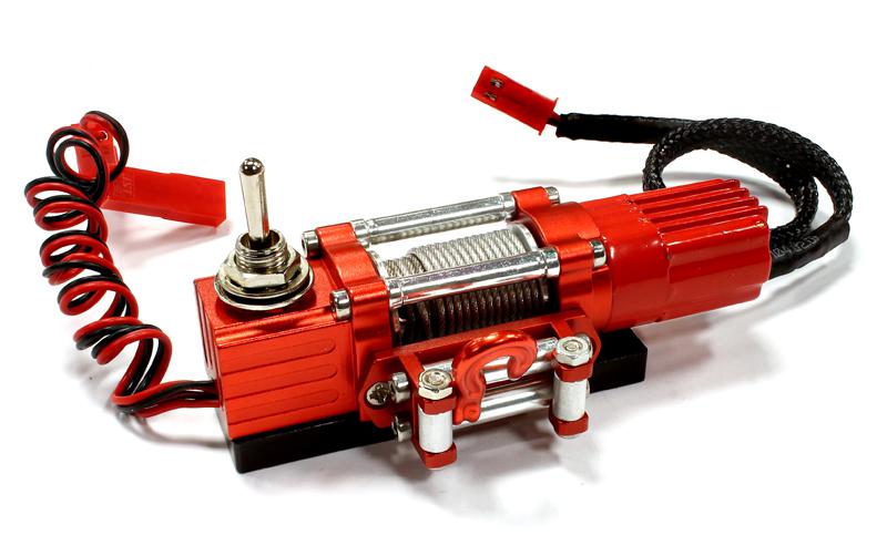 C25488RED Billet Machined T6 Realistic High Torque Mega Winch for Scale Rock Crawler 1/10 - Image 1