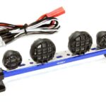 Realistic Roof Top Spot LED (4) Light Set 124mm Wide for 1/10 Off-Road Vehicles