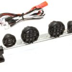 Realistic Roof Top Spot LED (4) Light Set 124mm Wide for 1/10 Off-Road Vehicles