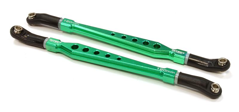 C25498GREEN 120mm-122mm Suspension Links (2) w/ Angled Rod Ends for SCX-10 & Other Crawlers - Image 1