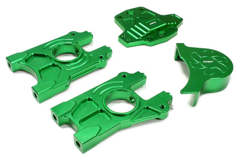 C25502GREEN Billet Machined Alloy Center Differential Mount Set for Losi 5ive-T - Image 1