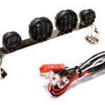 Realistic Roof Top Spot LED (4) Light Set 107mm Wide for 1/10 Scale Off-Road