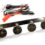 Realistic Roof Top Spot LED (4) Light Set 107mm Wide for 1/10 Scale Off-Road