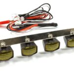 Realistic Roof Top Spot LED (4) Light Set 107mm Wide for 1/10 Scale Off-Road