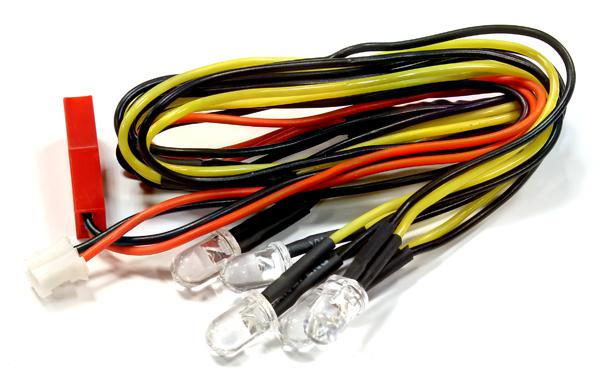 C25530YELLOW LED 5mm Light (5) for 1/10 SCX-10, Scale Crawler, Off-Road, On-Road Drift & TC - Image 1