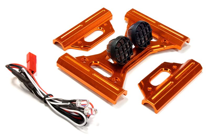 C25536ORANGE Alloy Roll Cage Front Cross Brace w/ LED Spot Lights for HPI Baja 5B & 5B2.0 - Image 1