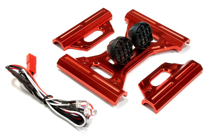 C25536RED Alloy Roll Cage Front Cross Brace w/ LED Spot Lights for HPI Baja 5B & 5B2.0 - Image 1