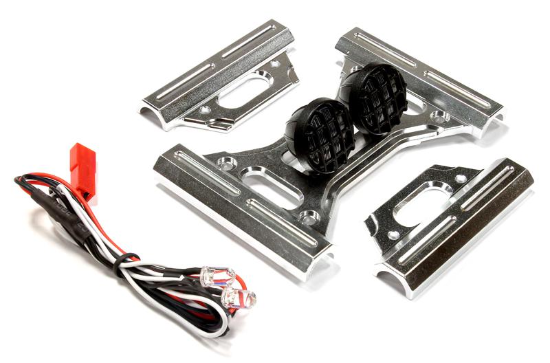 C25536SILVER Alloy Roll Cage Front Cross Brace w/ LED Spot Lights for HPI Baja 5B & 5B2.0 - Image 1
