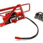 Realistic Steel Front Bumper w/ Winch & Roof Top LED for SCX-10 43mm Mount