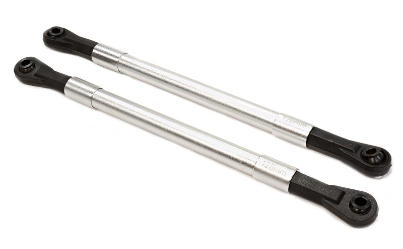 C25574SILVER 128mm Type Suspension Links (2) for Axial SCX-10 & Other Scale Crawlers - Image 1