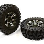 Billet Machined 6 Spoke XH 1.9 Wheel & Tire (2) for Scale Crawler (O.D.=106mm)