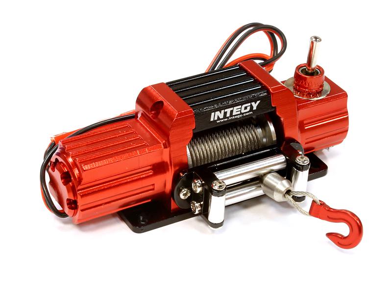 C25579RED Billet Machined T7 Realistic High Torque Mega Winch for Scale Rock Crawler 1/10 - Image 1