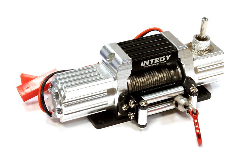 C25579SILVER Billet Machined T7 Realistic High Torque Mega Winch for Scale Rock Crawler 1/10 - Image 1