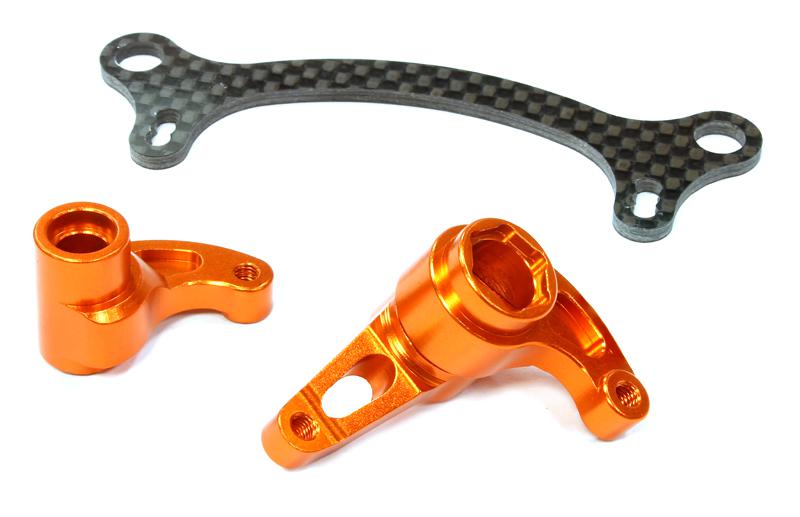 C25584ORANGE Billet Machined Steering Bellcrank Set for Axial 1/10 EXO Off-Road - Image 1