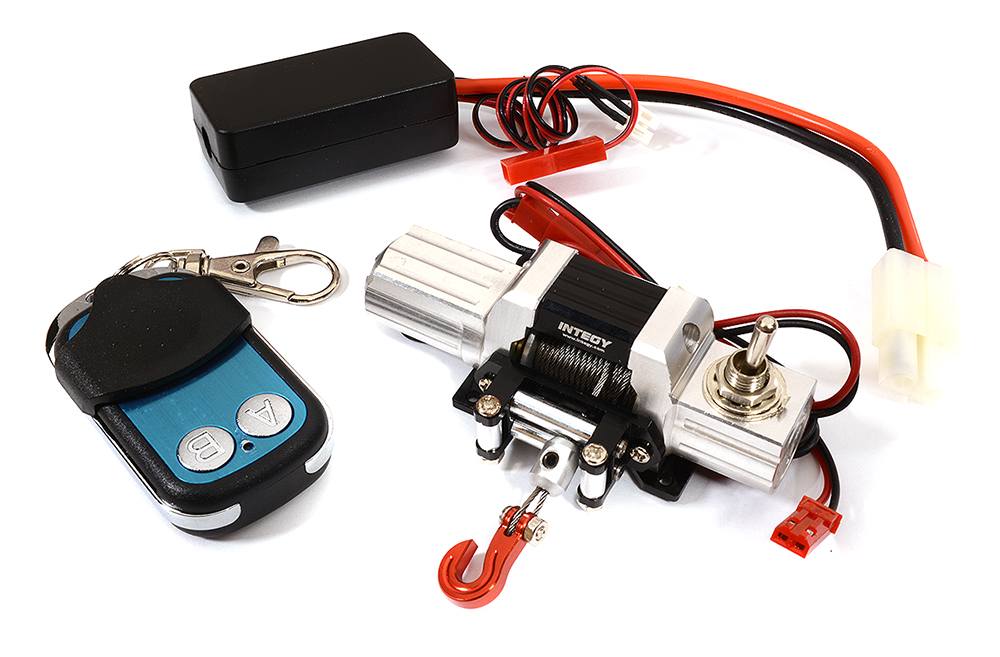 C25589SILVER T7 Realistic High Torque Mega Winch w/ Remote for Scale Rock Crawler 1/10 Size - Image 1