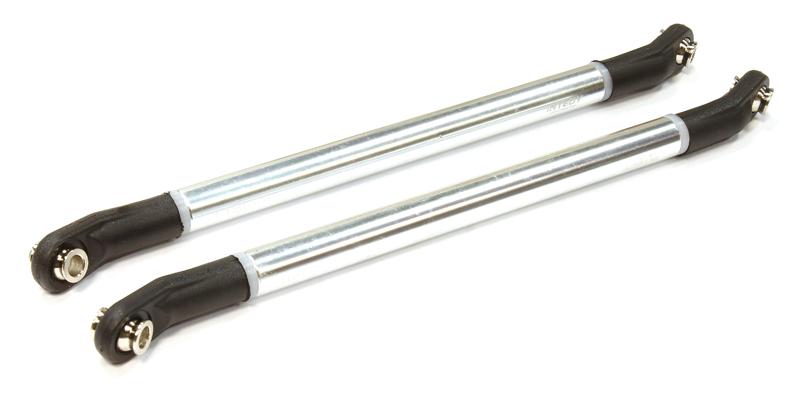 C25592SILVER 118mm-120mm Suspension Links (2) w/ Angled Rod Ends for SCX-10 & Other Crawlers - Image 1