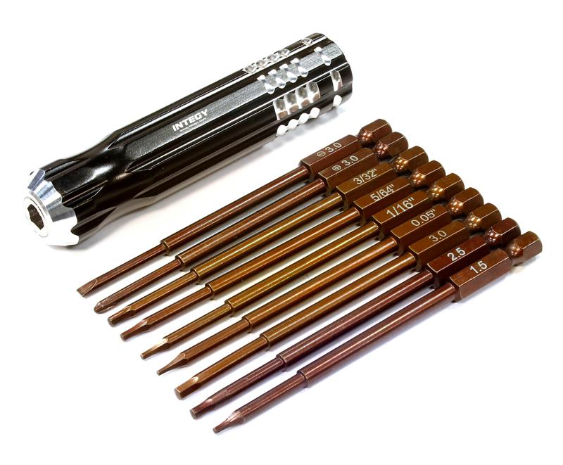 C25594BLACK QuickPit 9pcs Set, Phillips+Flat+Hex Tip Set (0.05 1.5 1/16 5/64 2.5 3/32 3.0) - Image 1