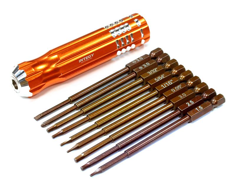C25594ORANGE QuickPit 9pcs Set, Phillips+Flat+Hex Tip Set (0.05 1.5 1/16 5/64 2.5 3/32 3.0) - Image 1