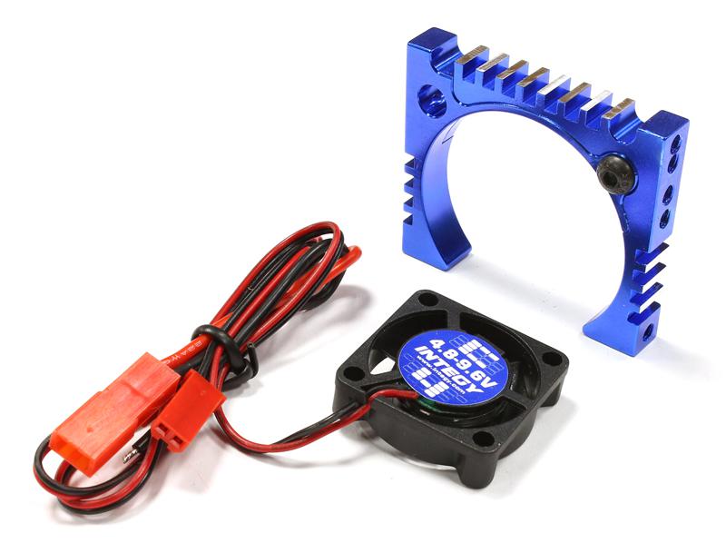 C25611BLUE 25x25x7mm High Speed Cooling Fan+Heatsink Mount for 36mm O.D. Motor - Image 1