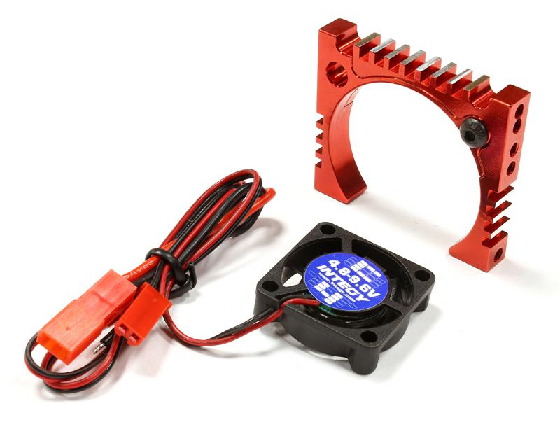 C25611RED 25x25x7mm High Speed Cooling Fan+Heatsink Mount for 36mm O.D. Motor - Image 1