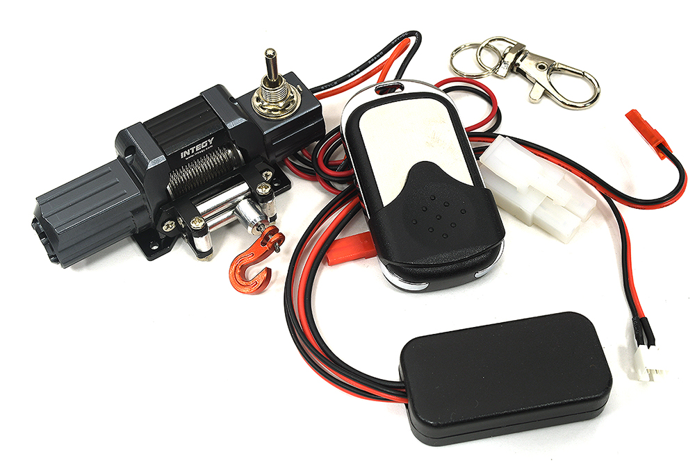 C25622GUN Billet Machined T8 Realistic Mega Winch w/ Remote for Scale Crawler 1/10 Size - Image 1